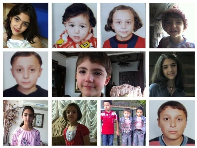 Photos of young children in a collage.