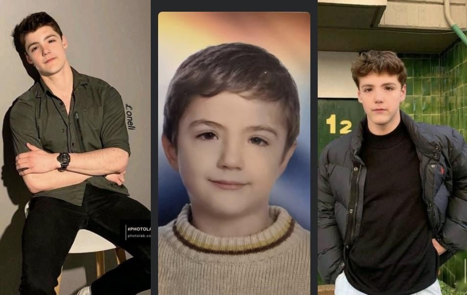 A young child in the middle photo, in between two AI-generated photos.