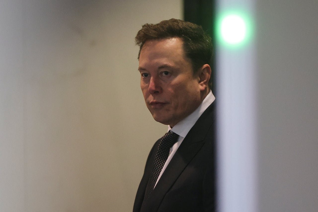 Elon Musk pictured from a distance